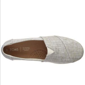 TOMS Tweed Slip on with blue polka dot lining